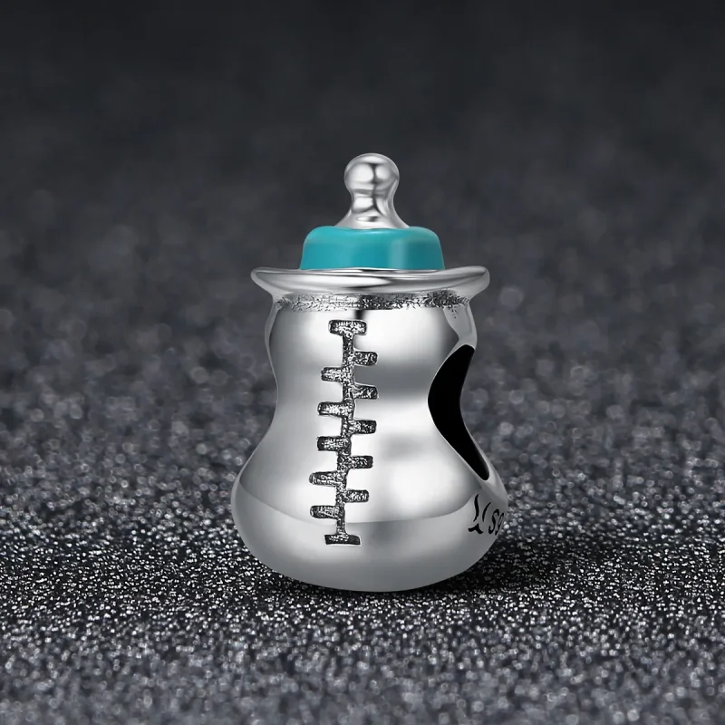 (image for) Pandora Style Silver Charm, Baby Bottle, Cyan Enamel - SCC361 - View 2