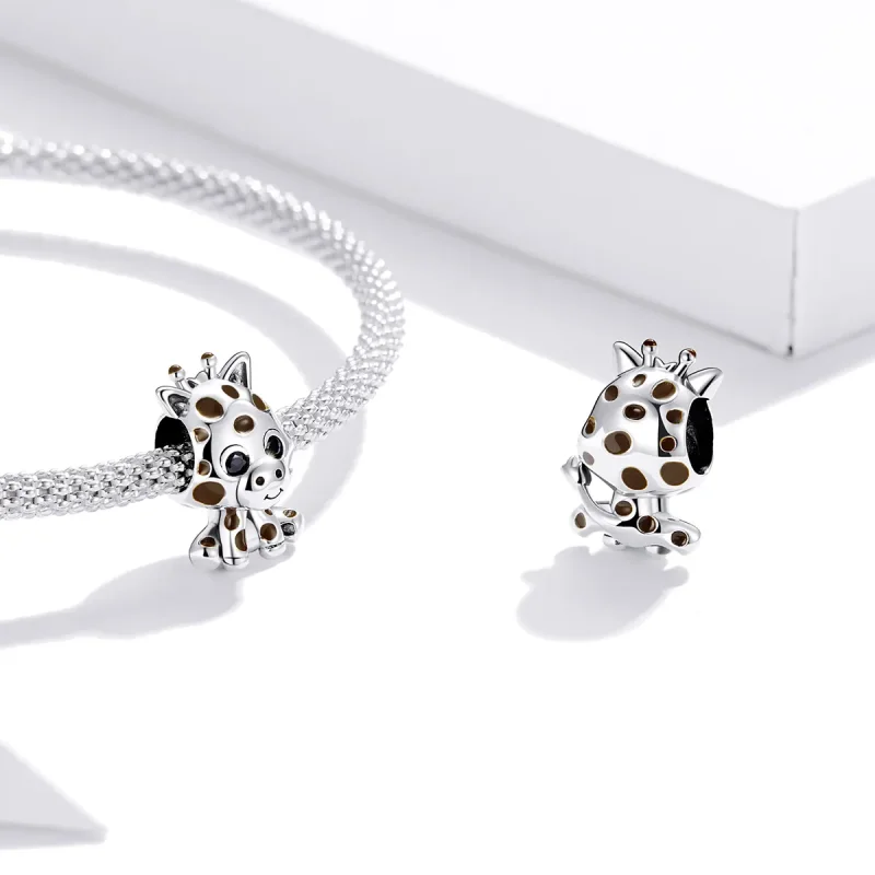 (image for) Pandora Style Silver Charm, Baby Giraffe, Multicolor Enamel - SCC1691 - View 4