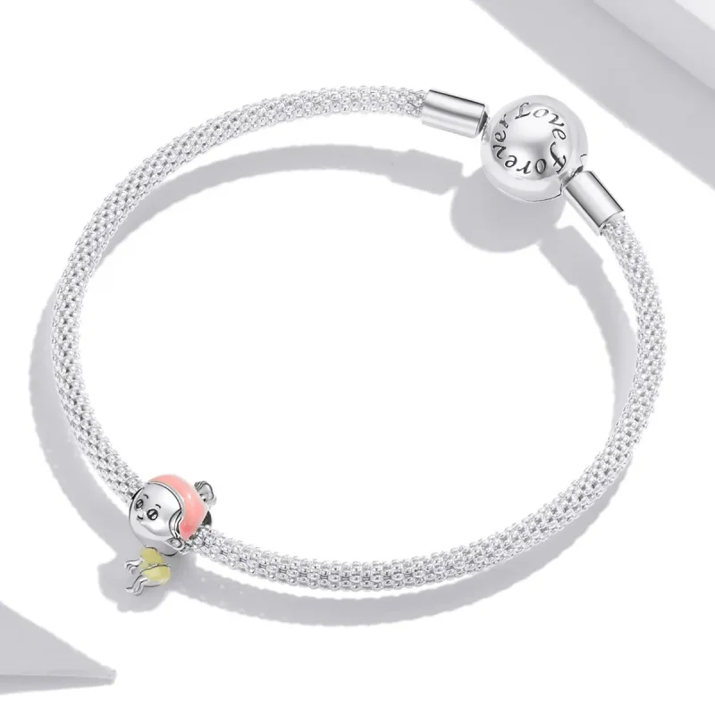 (image for) Pandora Style Silver Charm, Baby Girl, Multicolor Enamel - SCC1845 - View 3