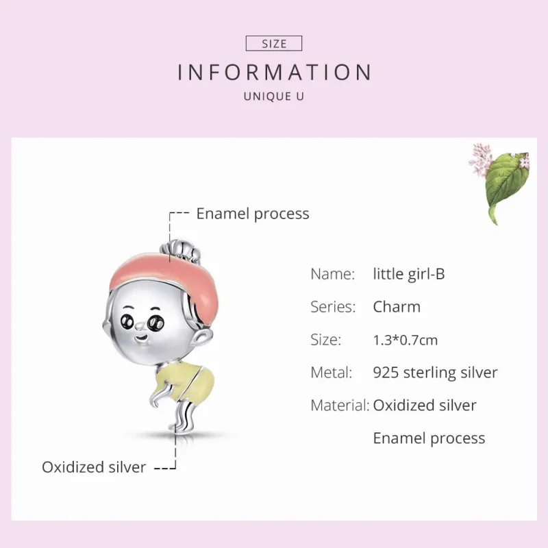 (image for) Pandora Style Silver Charm, Baby Girl, Multicolor Enamel - SCC1845 - View 5