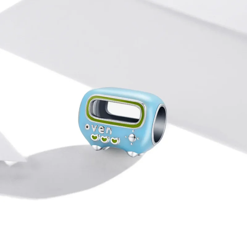 (image for) Pandora Style Silver Charm, Baking Oven, Cyan Enamel - SCC1864 - View 2