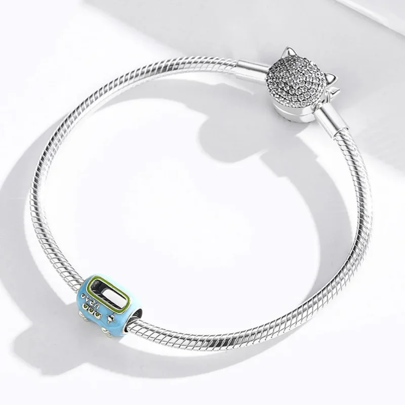 (image for) Pandora Style Silver Charm, Baking Oven, Cyan Enamel - SCC1864 - View 3