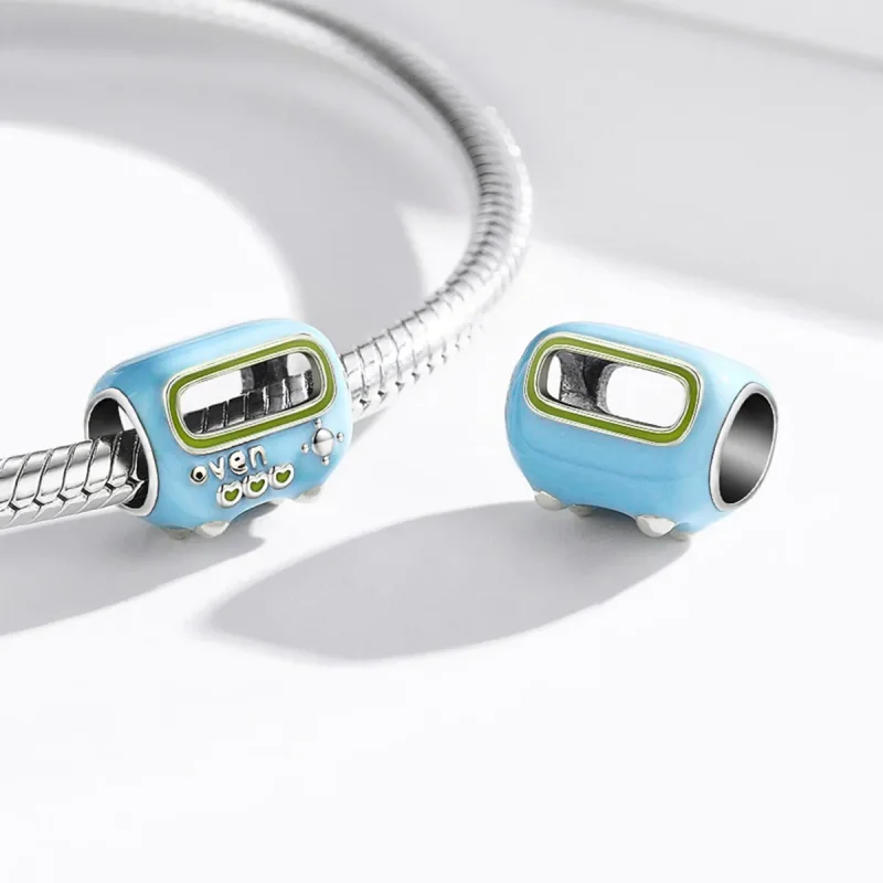 (image for) Pandora Style Silver Charm, Baking Oven, Cyan Enamel - SCC1864 - View 4