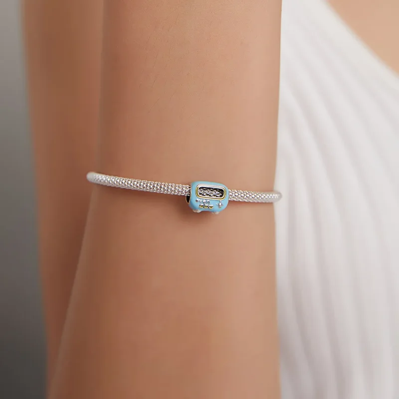 (image for) Pandora Style Silver Charm, Baking Oven, Cyan Enamel - SCC1864 - View 5