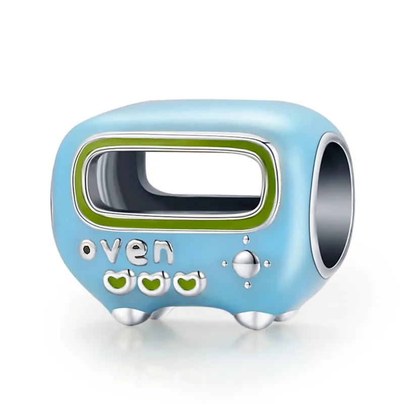 (image for) Pandora Style Silver Charm, Baking Oven, Cyan Enamel - SCC1864 - Product Image