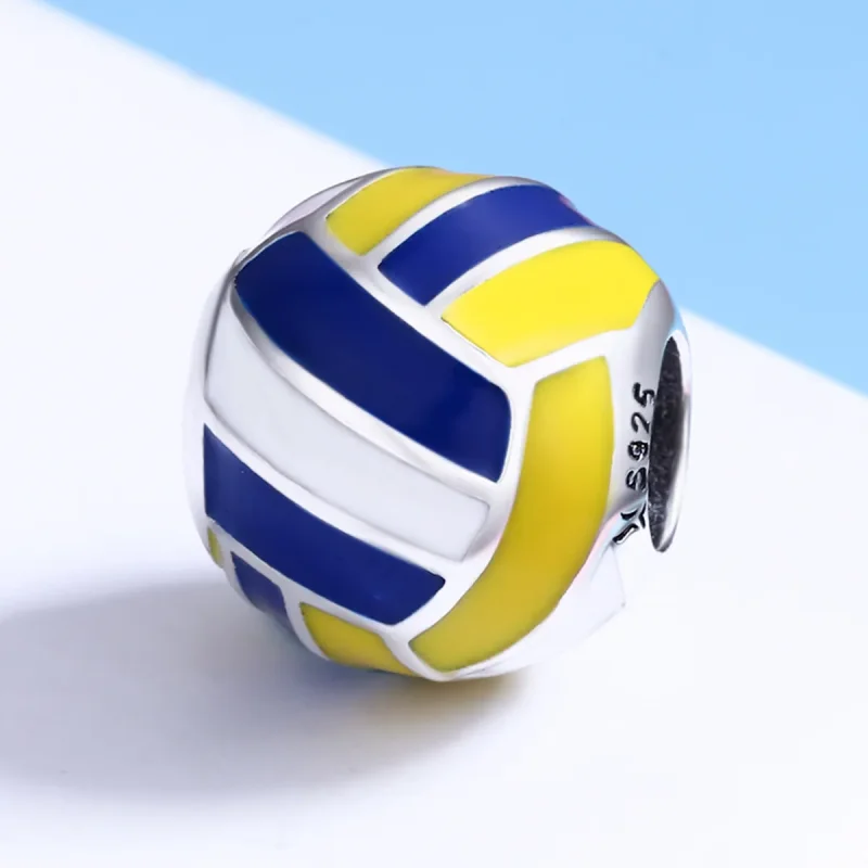 (image for) Pandora Style Silver Charm, Beach Volleyball, Multicolor Enamel - SCC448 - View 4