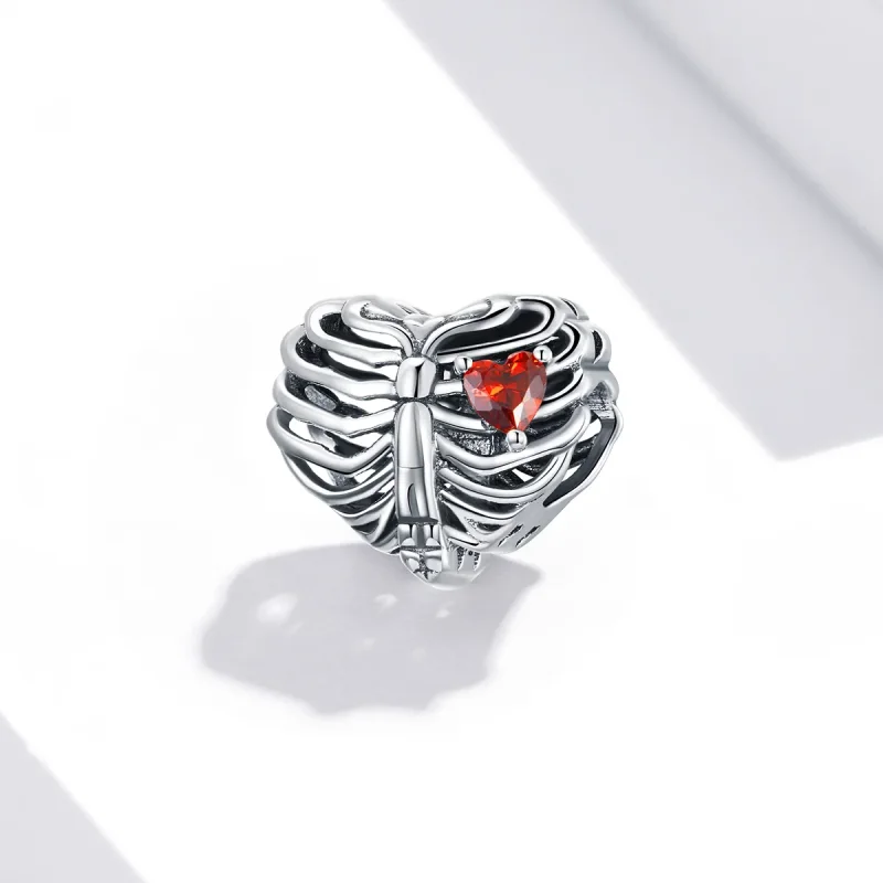 (image for) Pandora Style Silver Charm, Beating Heart - SCC1764 - View 2