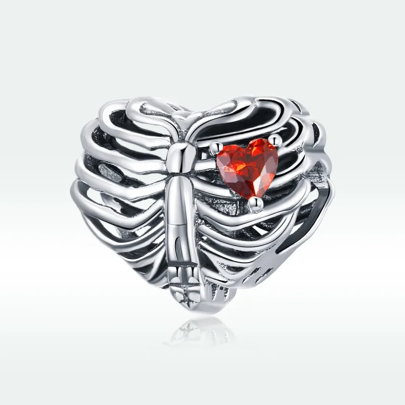 (image for) Pandora Style Silver Charm, Beating Heart - SCC1764 - View 5