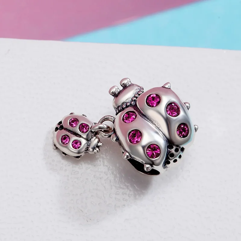 (image for) Pandora Style Silver Charm, Beatles' Story, Magenta Pink Enamel - SCC364 - View 3