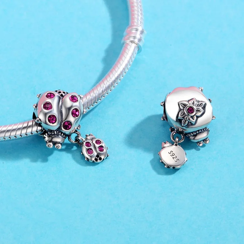 (image for) Pandora Style Silver Charm, Beatles' Story, Magenta Pink Enamel - SCC364 - View 4