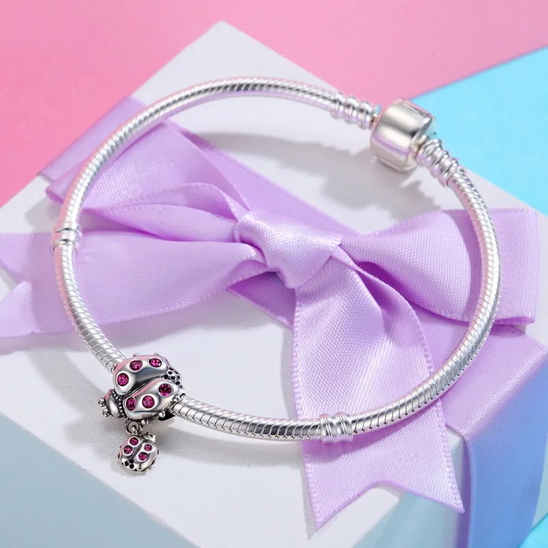 (image for) Pandora Style Silver Charm, Beatles' Story, Magenta Pink Enamel - SCC364 - View 5