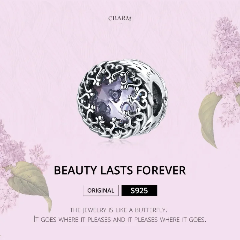 (image for) Pandora Style Silver Charm, Beauty Lasts Forever - SCC1791 - View 6