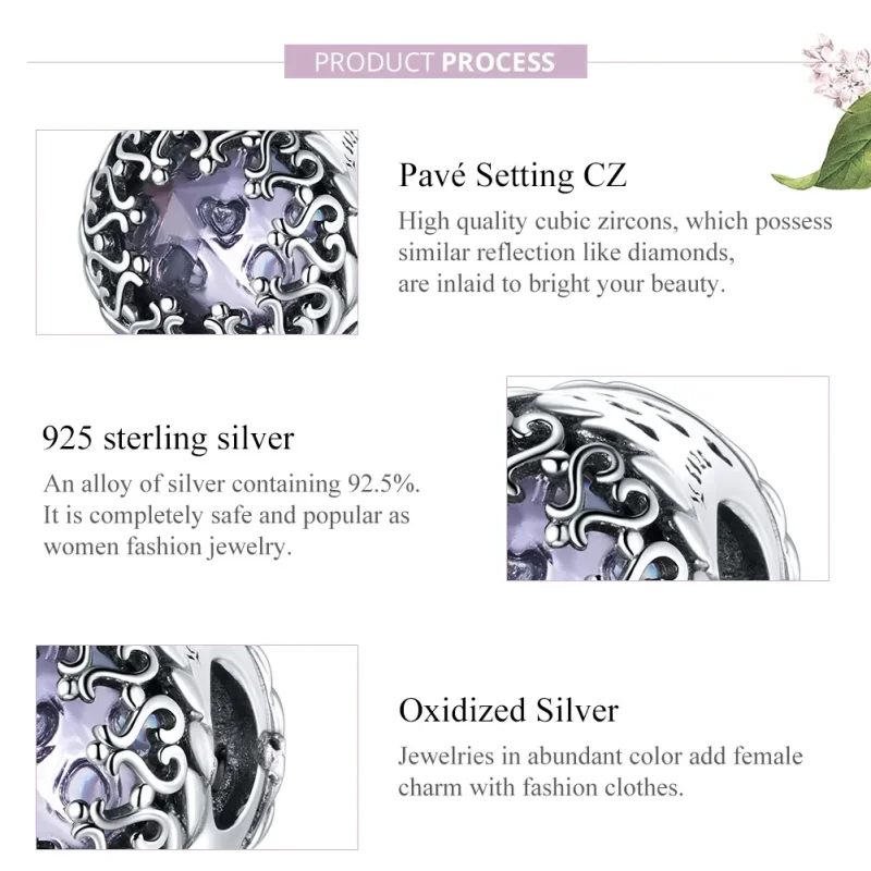 (image for) Pandora Style Silver Charm, Beauty Lasts Forever - SCC1791 - View 8