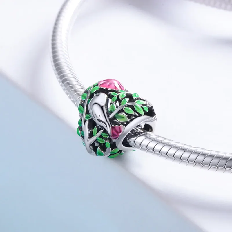 (image for) Pandora Style Silver Charm, Birds In The Forest, Multicolor Enamel - SCC647 - View 4