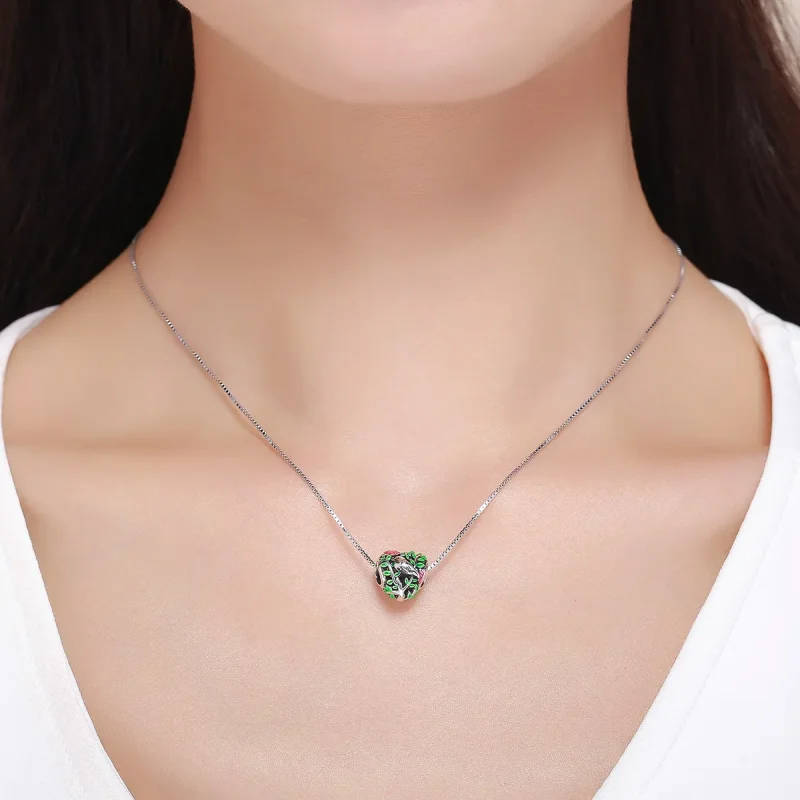 (image for) Pandora Style Silver Charm, Birds In The Forest, Multicolor Enamel - SCC647 - View 6