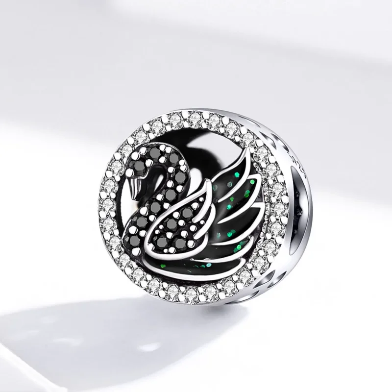 (image for) Pandora Style Silver Charm, Black Swan - SCC1342 - View 2