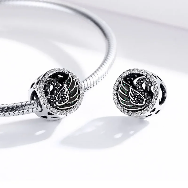 (image for) Pandora Style Silver Charm, Black Swan - SCC1342 - View 4