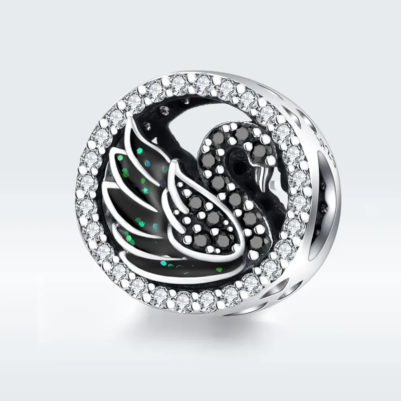 (image for) Pandora Style Silver Charm, Black Swan - SCC1342 - View 5