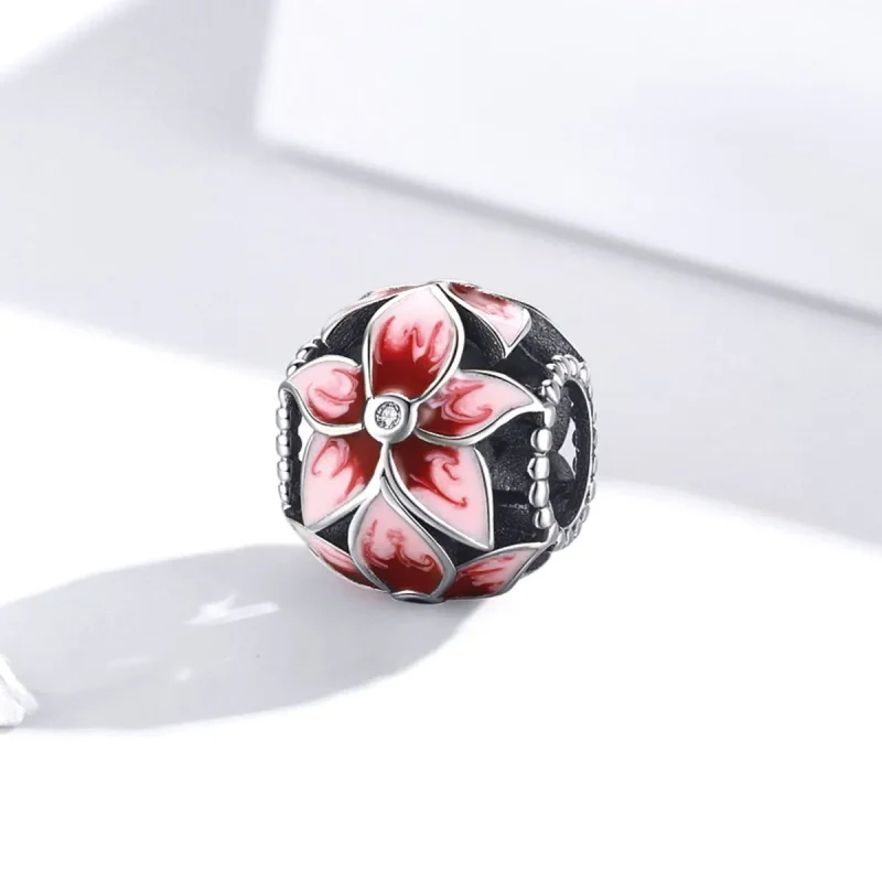 (image for) Pandora Style Silver Charm, Blooming Flower, Multicolor Enamel - SCC1707 - View 2