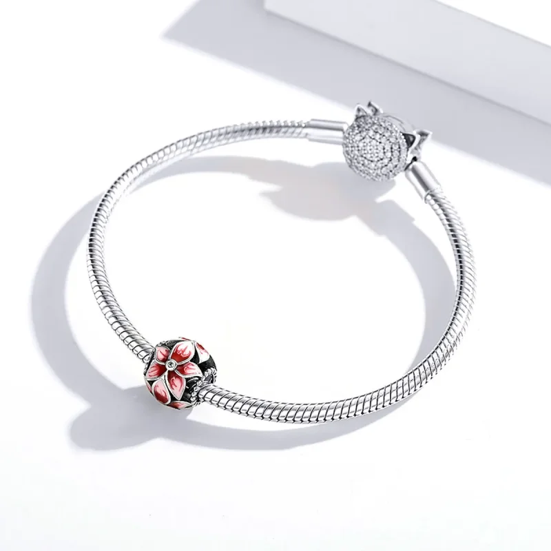 (image for) Pandora Style Silver Charm, Blooming Flower, Multicolor Enamel - SCC1707 - View 3