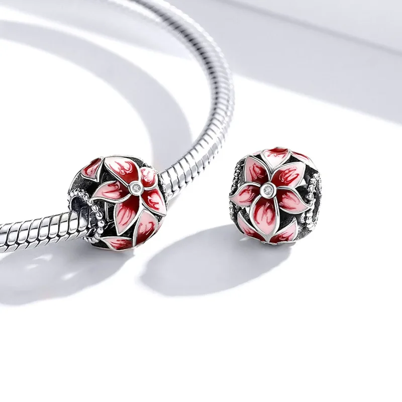 (image for) Pandora Style Silver Charm, Blooming Flower, Multicolor Enamel - SCC1707 - View 4