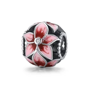(image for) Pandora Style Silver Charm, Blooming Flower, Multicolor Enamel - SCC1707