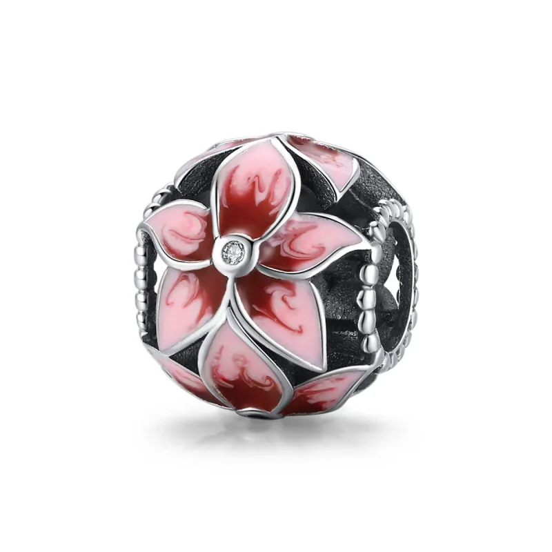 (image for) Pandora Style Silver Charm, Blooming Flower, Multicolor Enamel - SCC1707 - Product Image