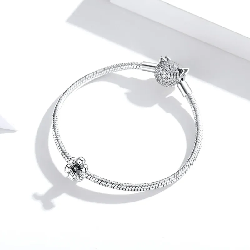 (image for) Pandora Style Silver Charm, Blooming Flower - SCC1722 - View 3