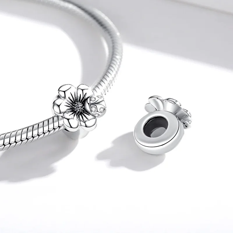 (image for) Pandora Style Silver Charm, Blooming Flower - SCC1722 - View 4