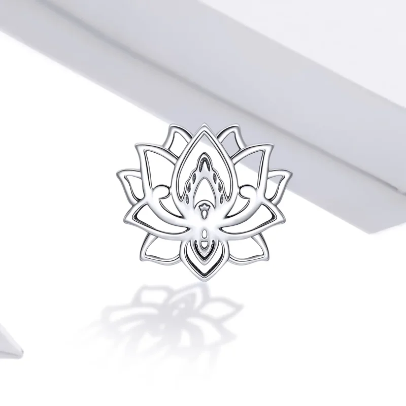 (image for) Pandora Style Silver Charm, Blooming Lotus - SCC1724 - View 2