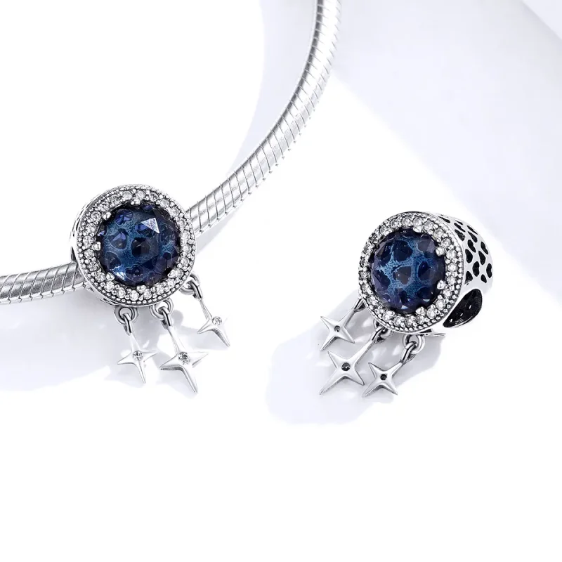 (image for) Pandora Style Silver Charm, Blue Star - SCC1432 - View 3