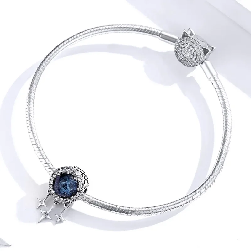 (image for) Pandora Style Silver Charm, Blue Star - SCC1432 - View 4