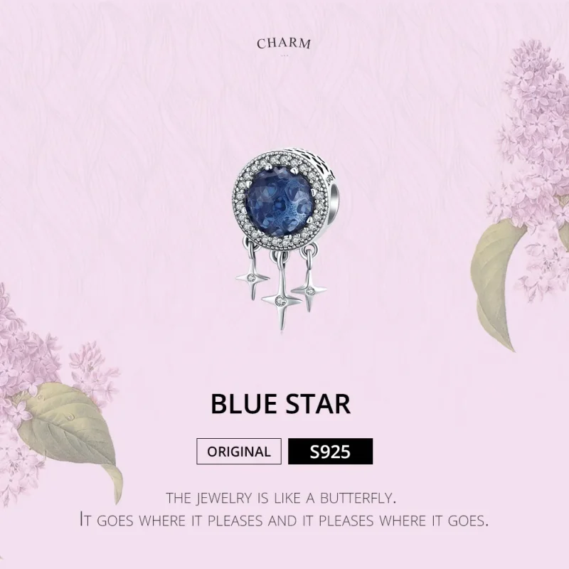 (image for) Pandora Style Silver Charm, Blue Star - SCC1432 - View 6