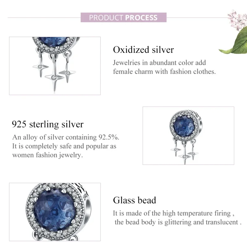 (image for) Pandora Style Silver Charm, Blue Star - SCC1432 - View 8