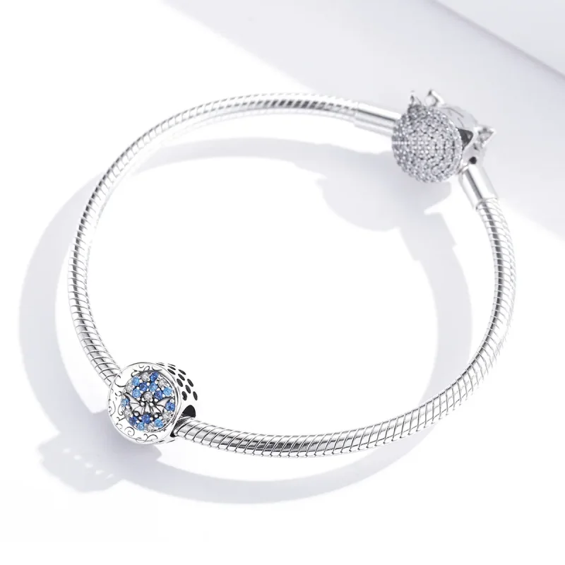 (image for) Pandora Style Silver Charm, Blue Stone Mysterious Bat - SCC1554 - View 2