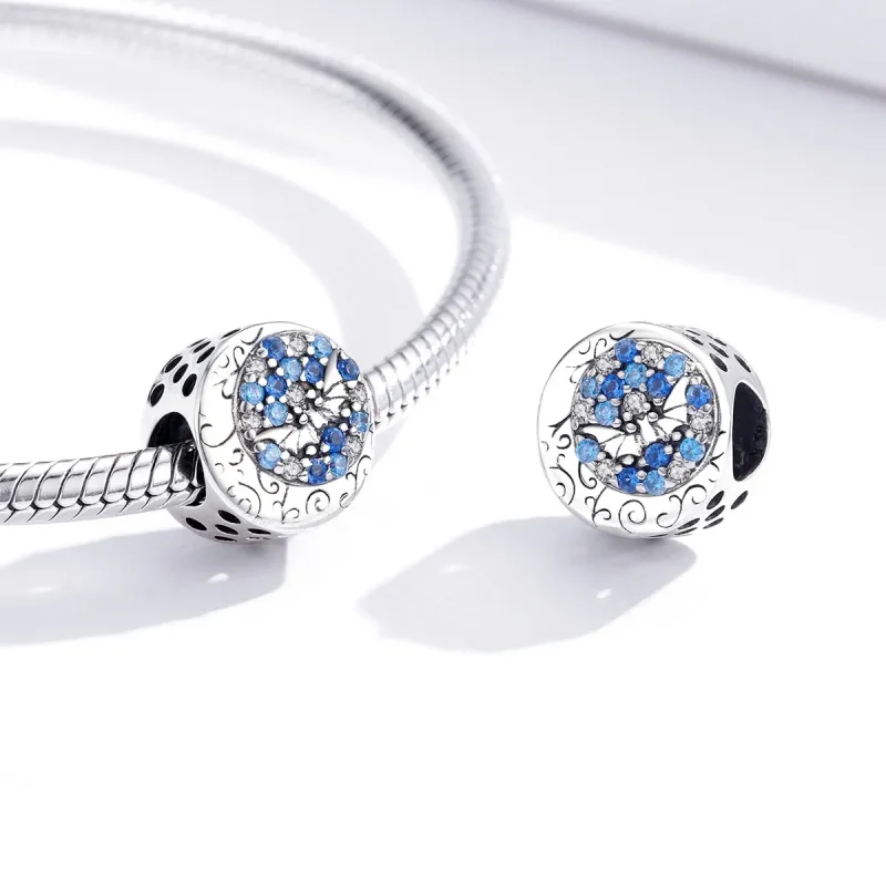 (image for) Pandora Style Silver Charm, Blue Stone Mysterious Bat - SCC1554 - View 4