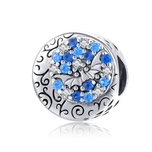 (image for) Pandora Style Silver Charm, Blue Stone Mysterious Bat - SCC1554