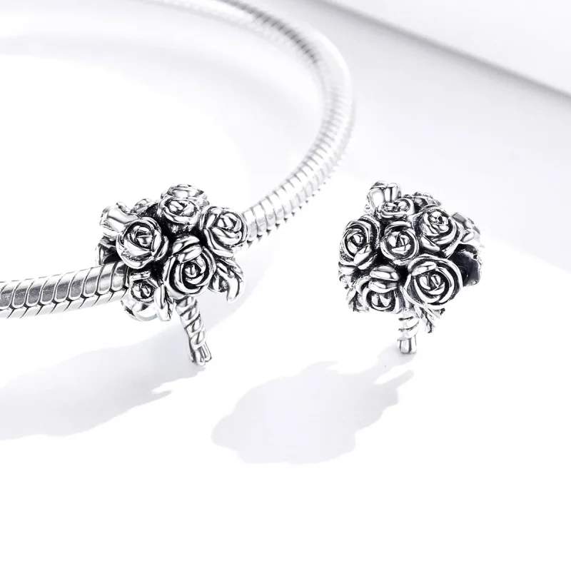 (image for) Pandora Style Silver Charm, Brdal Bouquet - SCC1566 - View 4