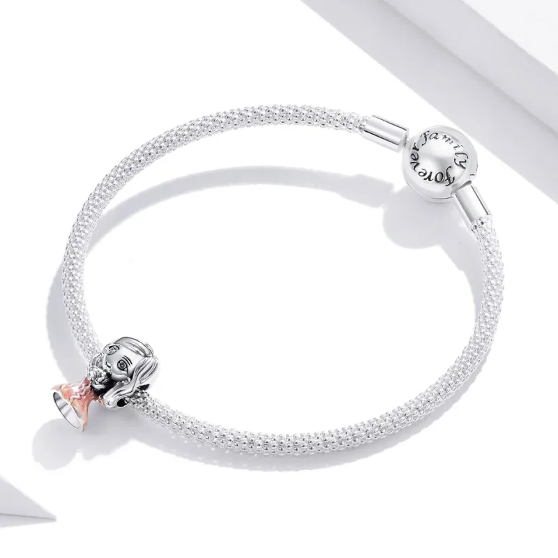 (image for) Pandora Style Silver Charm, Bride, Misty Rose Enamel - SCC1811 - View 3