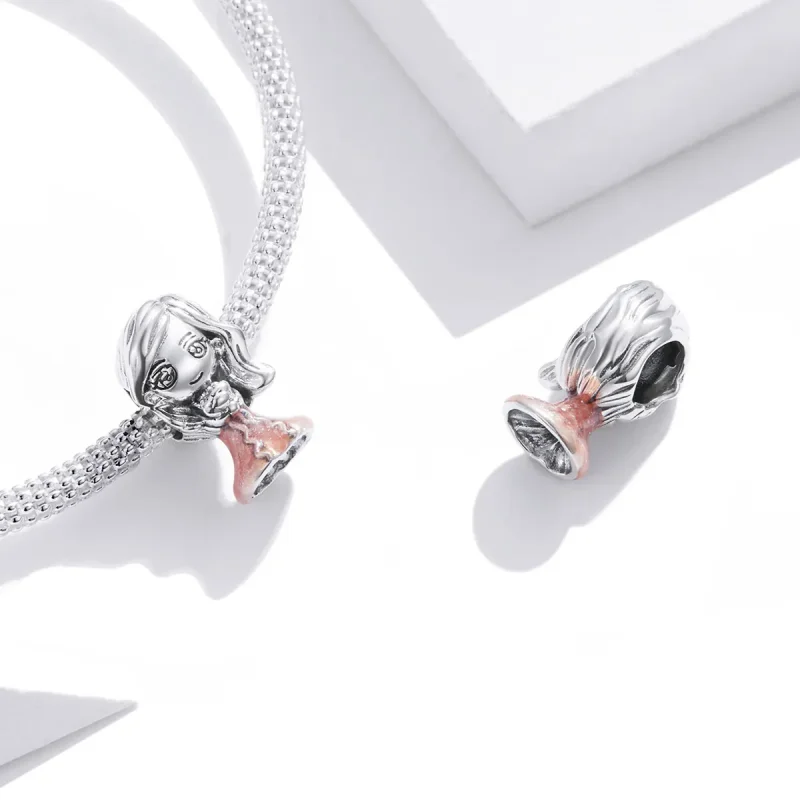 (image for) Pandora Style Silver Charm, Bride, Misty Rose Enamel - SCC1811 - View 4