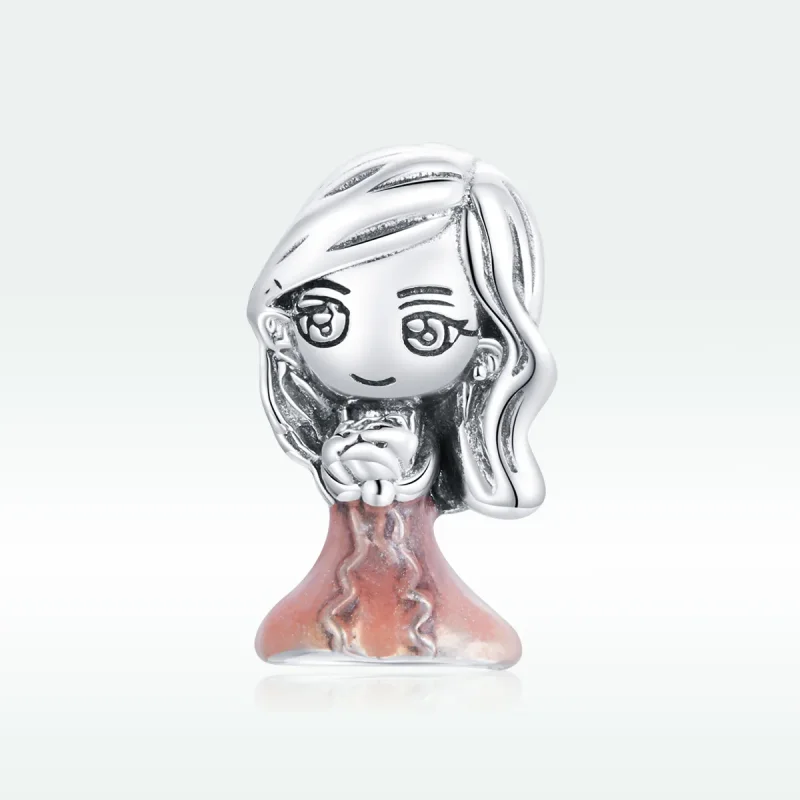 (image for) Pandora Style Silver Charm, Bride, Misty Rose Enamel - SCC1811 - View 5