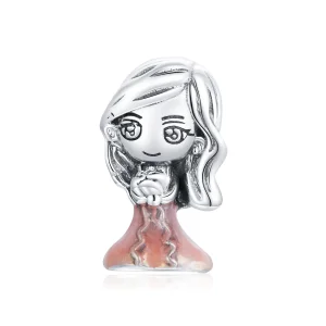 (image for) Pandora Style Silver Charm, Bride, Misty Rose Enamel - SCC1811
