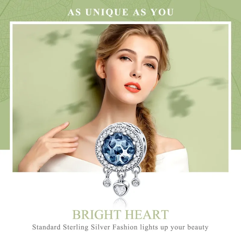 (image for) Pandora Style Silver Charm, Bright Crystal Heart - SCC724 - View 6