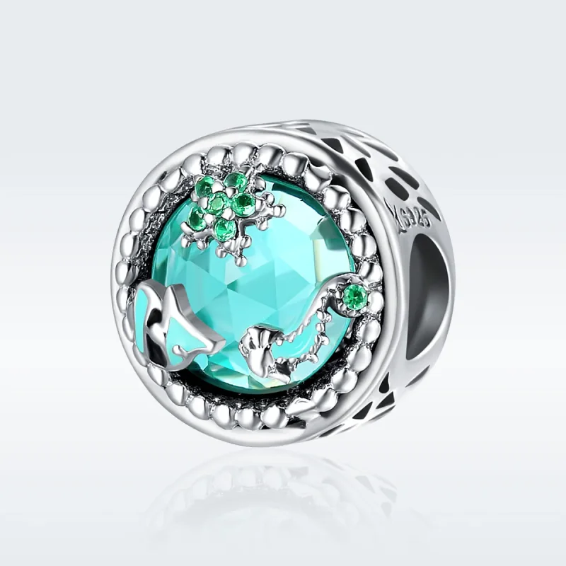 (image for) Pandora Style Silver Charm, Bright Stars, Green Enamel - SCC246 - View 2