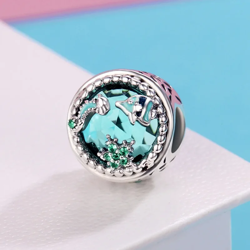 (image for) Pandora Style Silver Charm, Bright Stars, Green Enamel - SCC246 - View 5