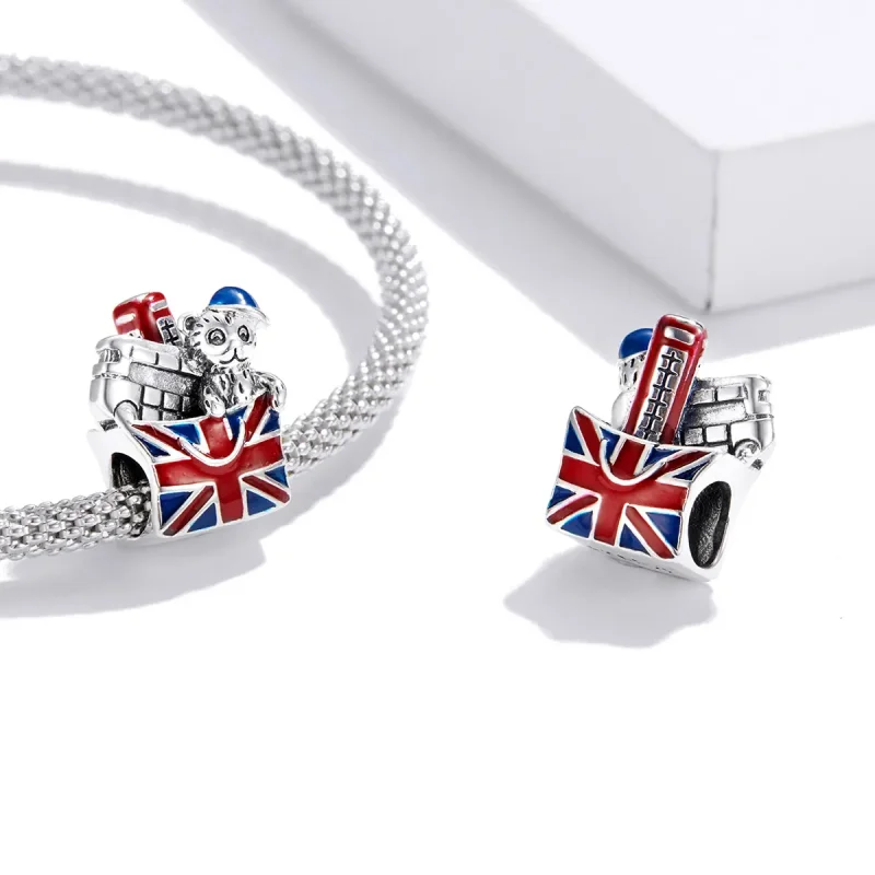 (image for) Pandora Style Silver Charm, British Gifts, Multicolor Enamel - SCC1740 - View 4