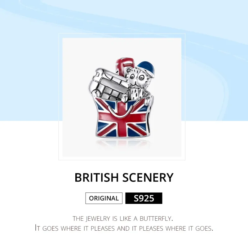 (image for) Pandora Style Silver Charm, British Gifts, Multicolor Enamel - SCC1740 - View 6