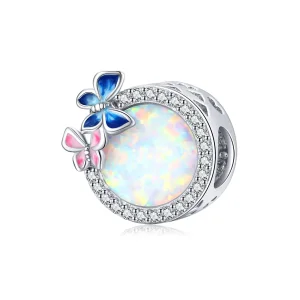 (image for) Pandora Style Silver Charm, Butterflies In Spring, Multicolor Enamel - SCC1730