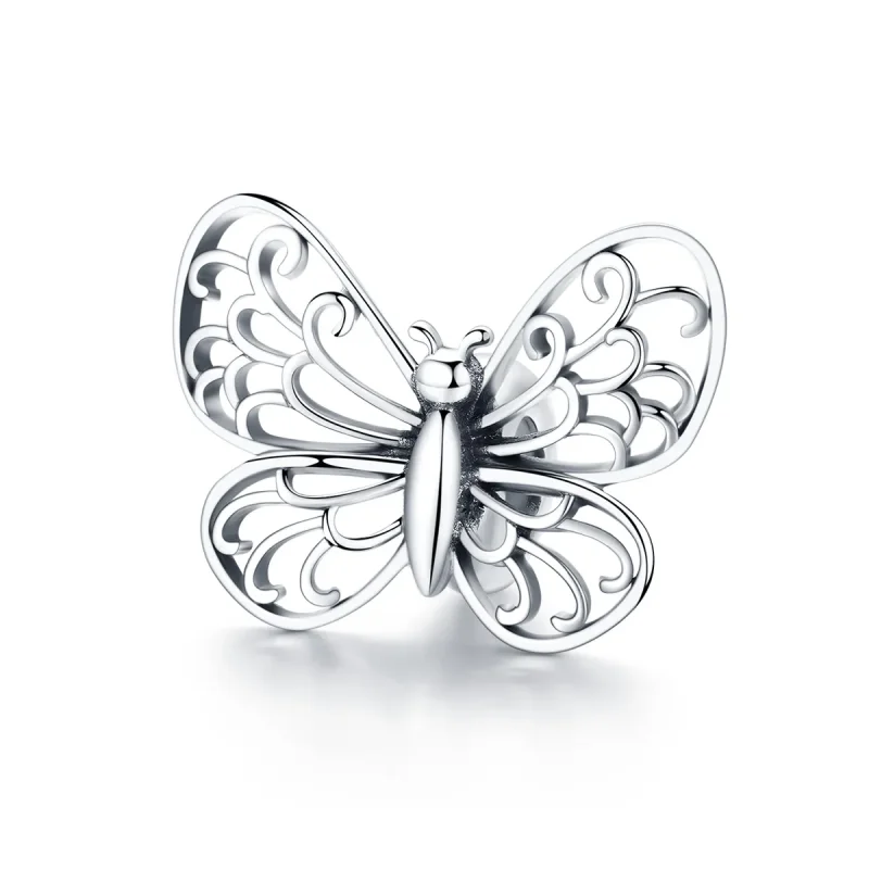 (image for) Pandora Style Silver Charm, Butterfly - BSC062 - Product Image