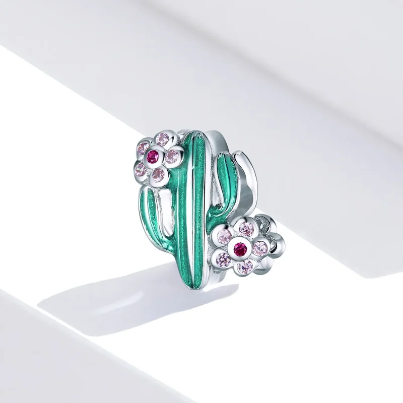 (image for) Pandora Style Silver Charm, Cactus, Multicolor Enamel - BSC261 - View 2